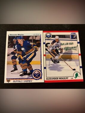 All 2 Alex Mogilny 1990/91 Upper Deck Maple Leafs Canucks Rookie RC Hockey Cards